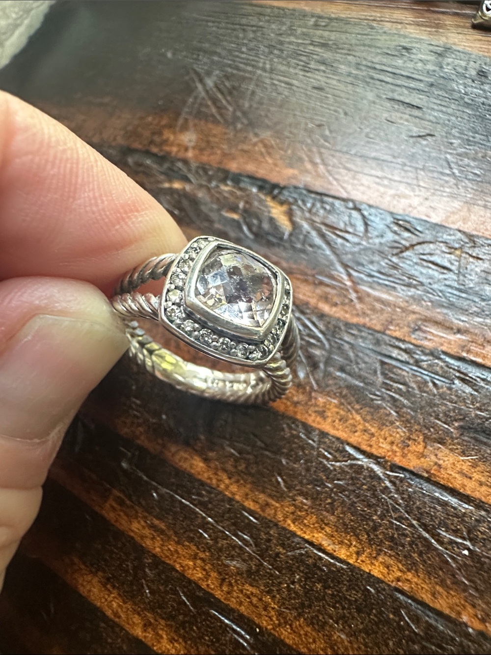 DAVID YURMAN MORGANITE&DIAMOND PETITE ALBION RING - Picture 5 of 5